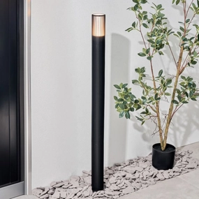 CGC LILLY Black Ribbed GU10 Outdoor Bollard Post Light IP44Decorative outdoor post lights