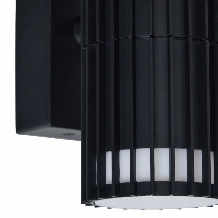 CGC LILLY Black Ribbed GU10 Up & Down Outdoor Wall Light IP65
