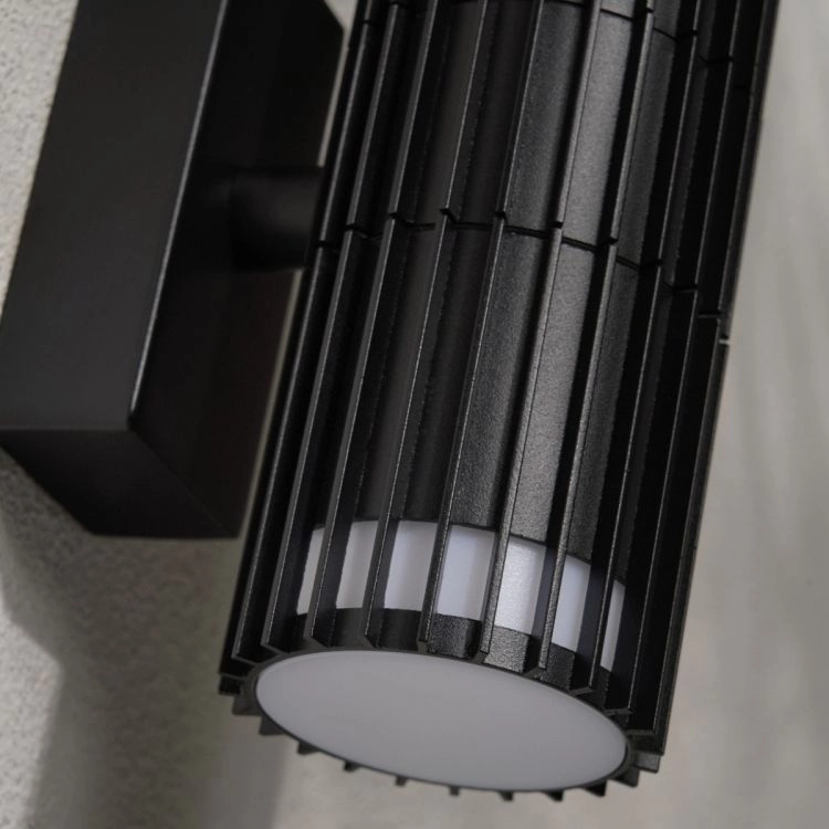 CGC LILLY Black Ribbed GU10 Up & Down Outdoor Wall Light IP65