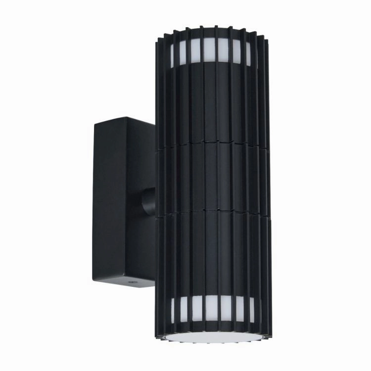 CGC LILLY Black Ribbed GU10 Up & Down Outdoor Wall Light IP65