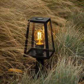 CGC LOUIE Black Modern Outdoor Lantern Short Post LightDecorative outdoor post lights