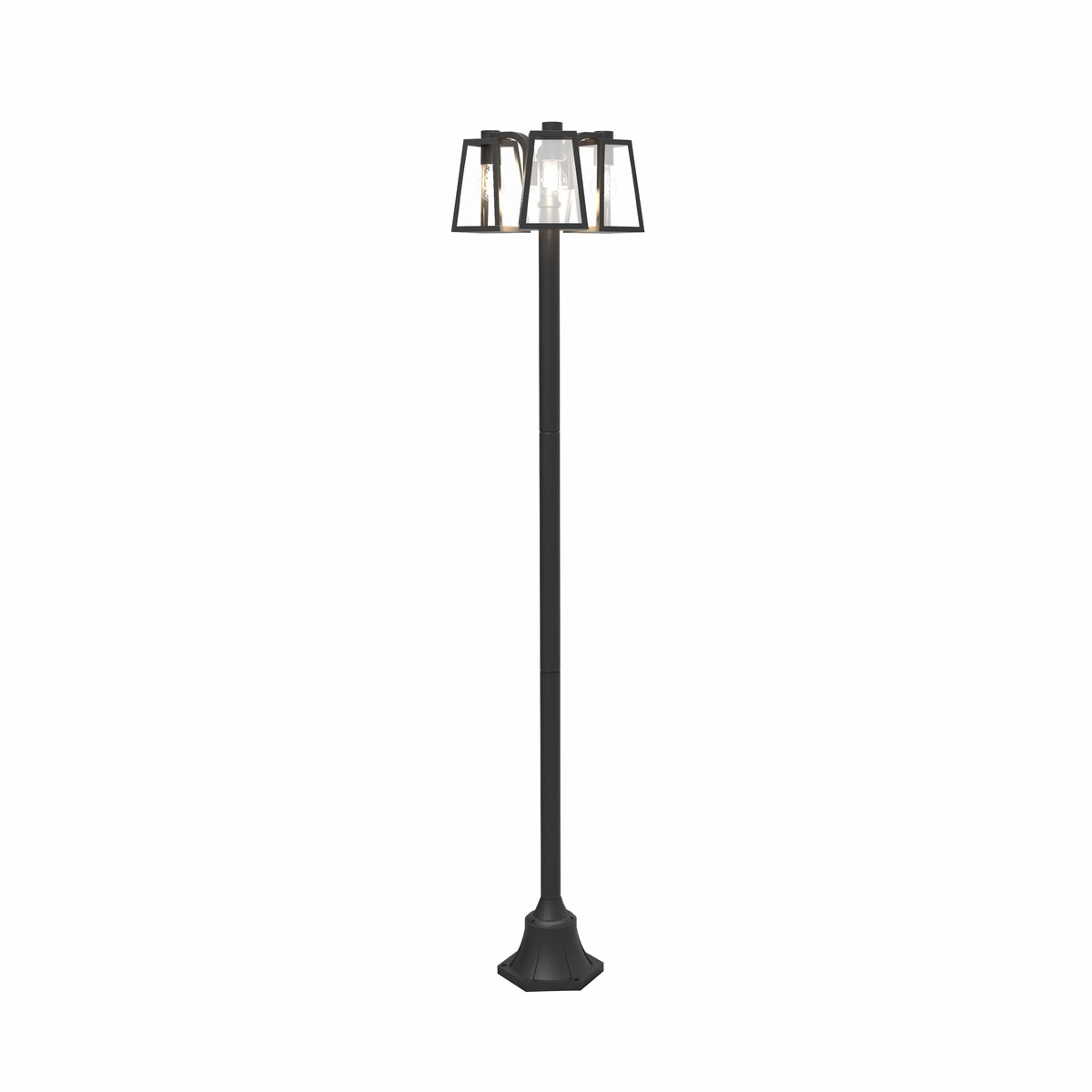 CGC LOUIE Black Modern Outdoor Lantern Tall Three Head Post Light 1.9mDecorative outdoor post lights