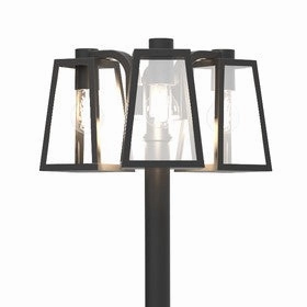 CGC LOUIE Black Modern Outdoor Lantern Tall Three Head Post Light 1.9m