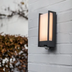 CGC MARLA Dark Grey Rectangular Motion Sensor LED Wall LightWeatherproof outdoor lighting