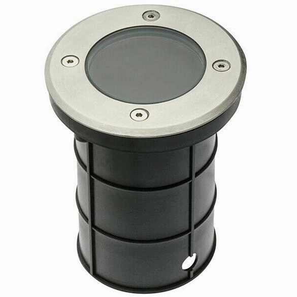 CGC MEADOW Two Round Large With Bulbs Stainless Steel Inground Or Decking Lights