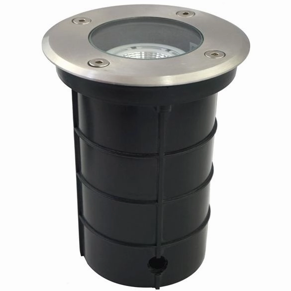 CGC MEADOW Two Round Large With Bulbs Stainless Steel Inground Or Decking Lights