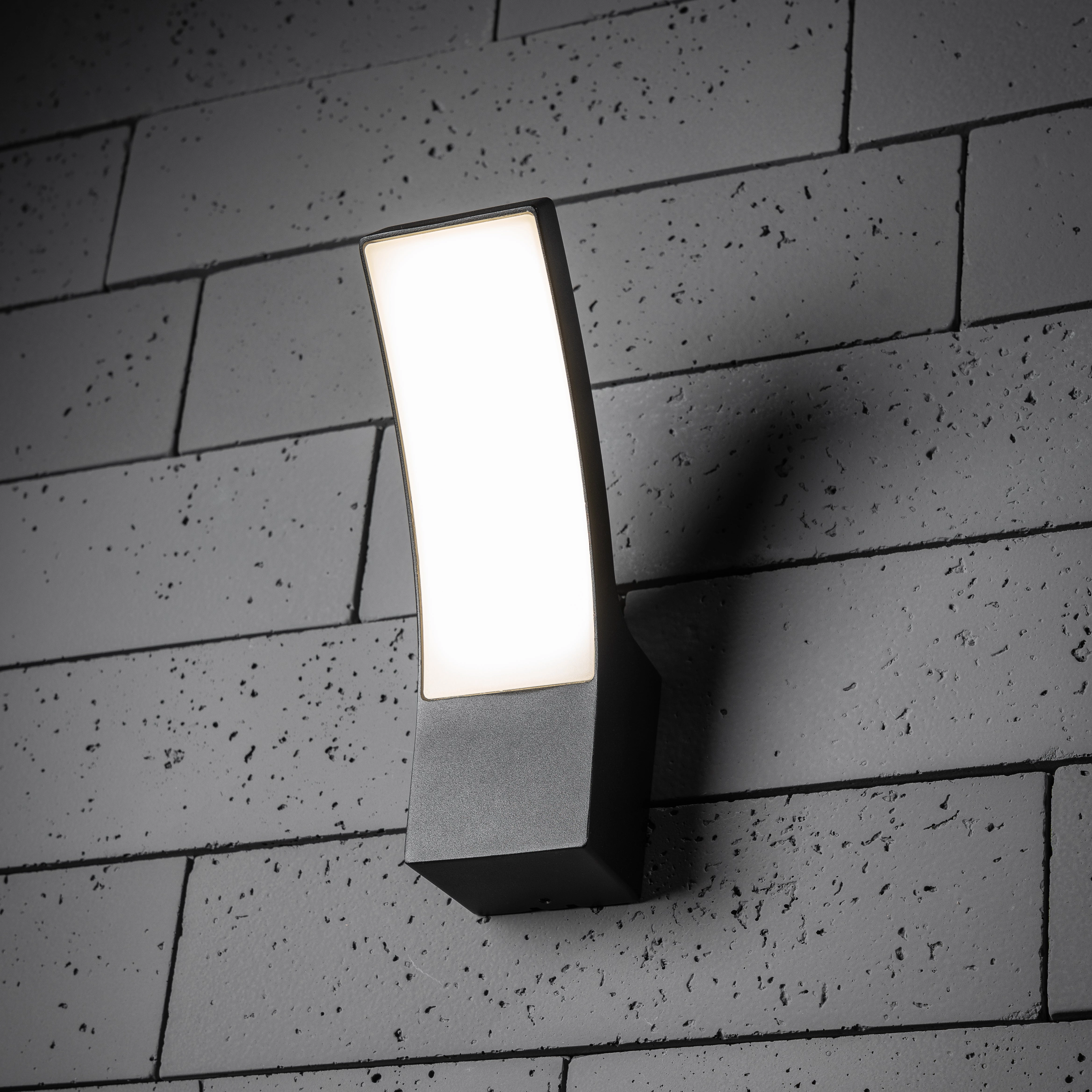 CGC MILLIE Black Curved LED Wall Light Diecast Aluminium Opal Diffuser 4000k IP54