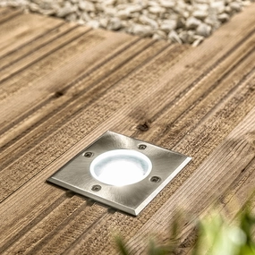 CGC MYAH Square Small Single Stainless Steel Inground Or Decking LightsWeatherproof outdoor lighting