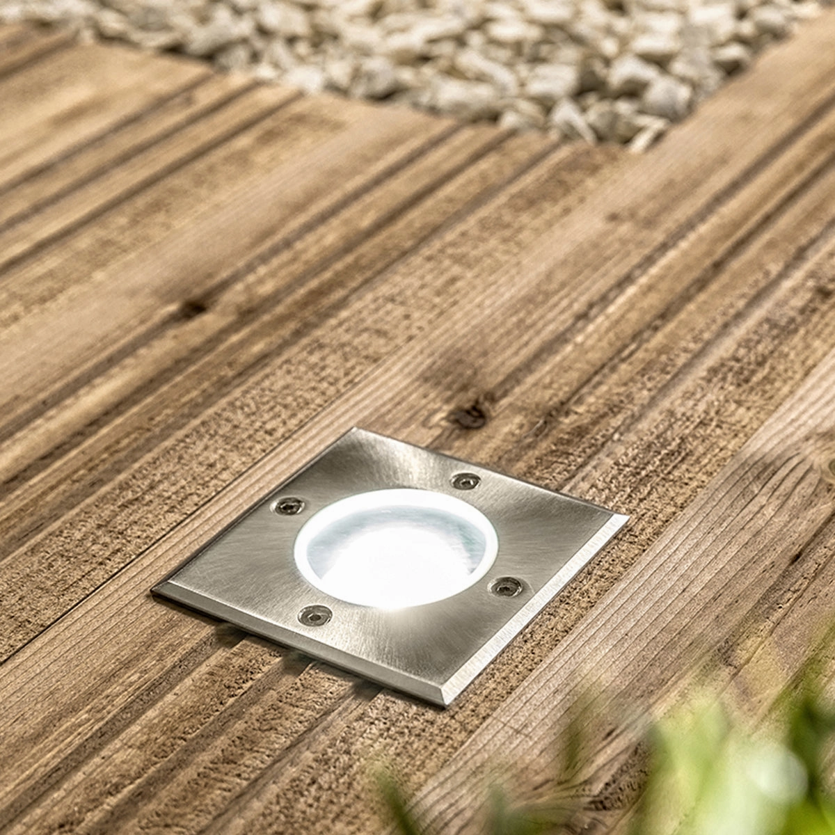 CGC MYAH Square Small Single Stainless Steel Inground Or Decking LightsWeatherproof outdoor lighting
