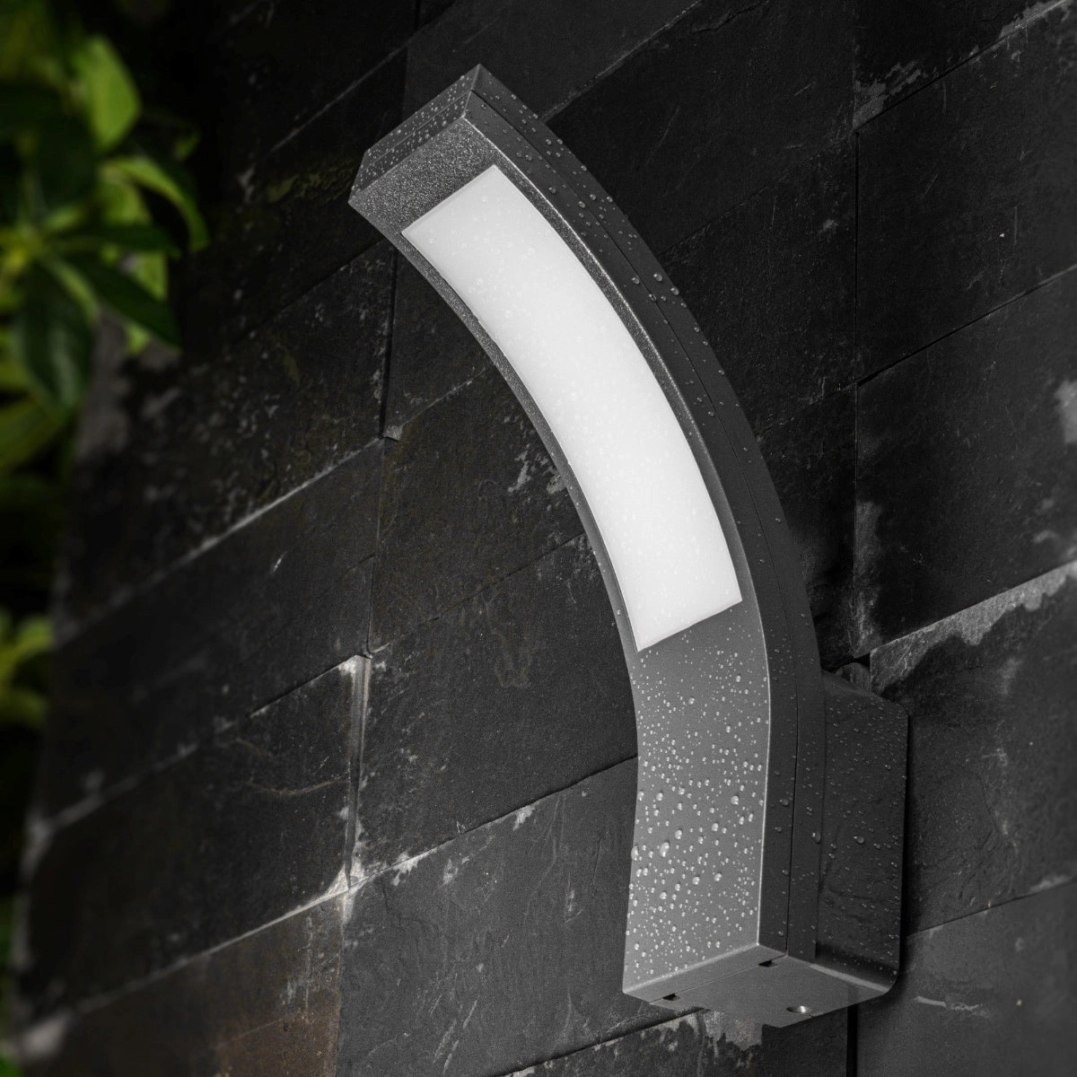 CGC PARIS Grey LED Curved Outdoor Wall Light