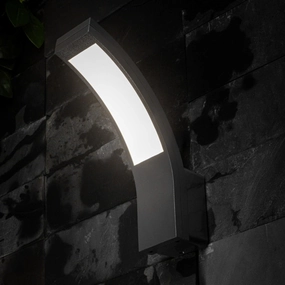 CGC PARIS Grey LED Curved Outdoor Wall LightWeatherproof outdoor lighting