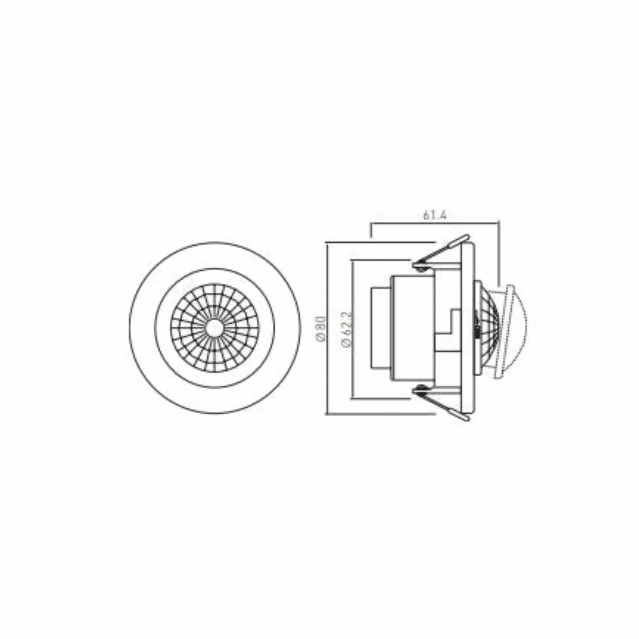 CGC Recessed Ceiling PIR Motion Sensor White IP20 Adjustable Detection Angle