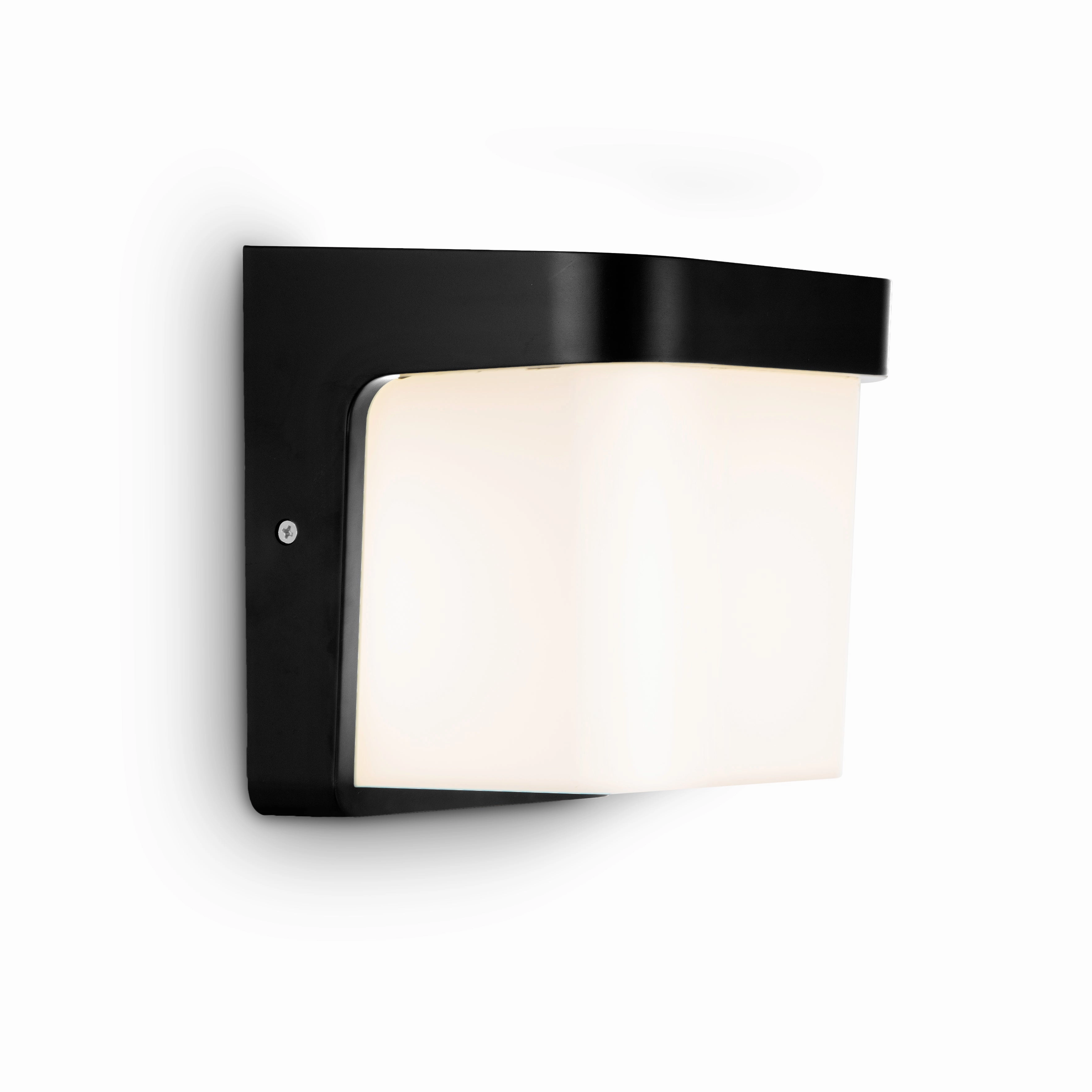CGC RHEA Black LED Outdoor Wall Light Cube with Opal Diffuser IP65 Polycarbonate Coastal 4000K