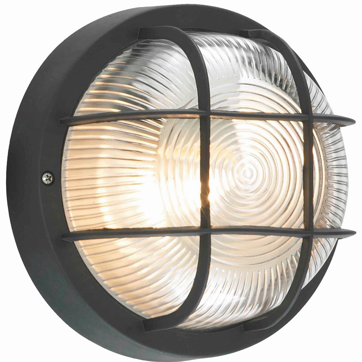 CGC RONNIE Black Cage Round Bulkhead Light