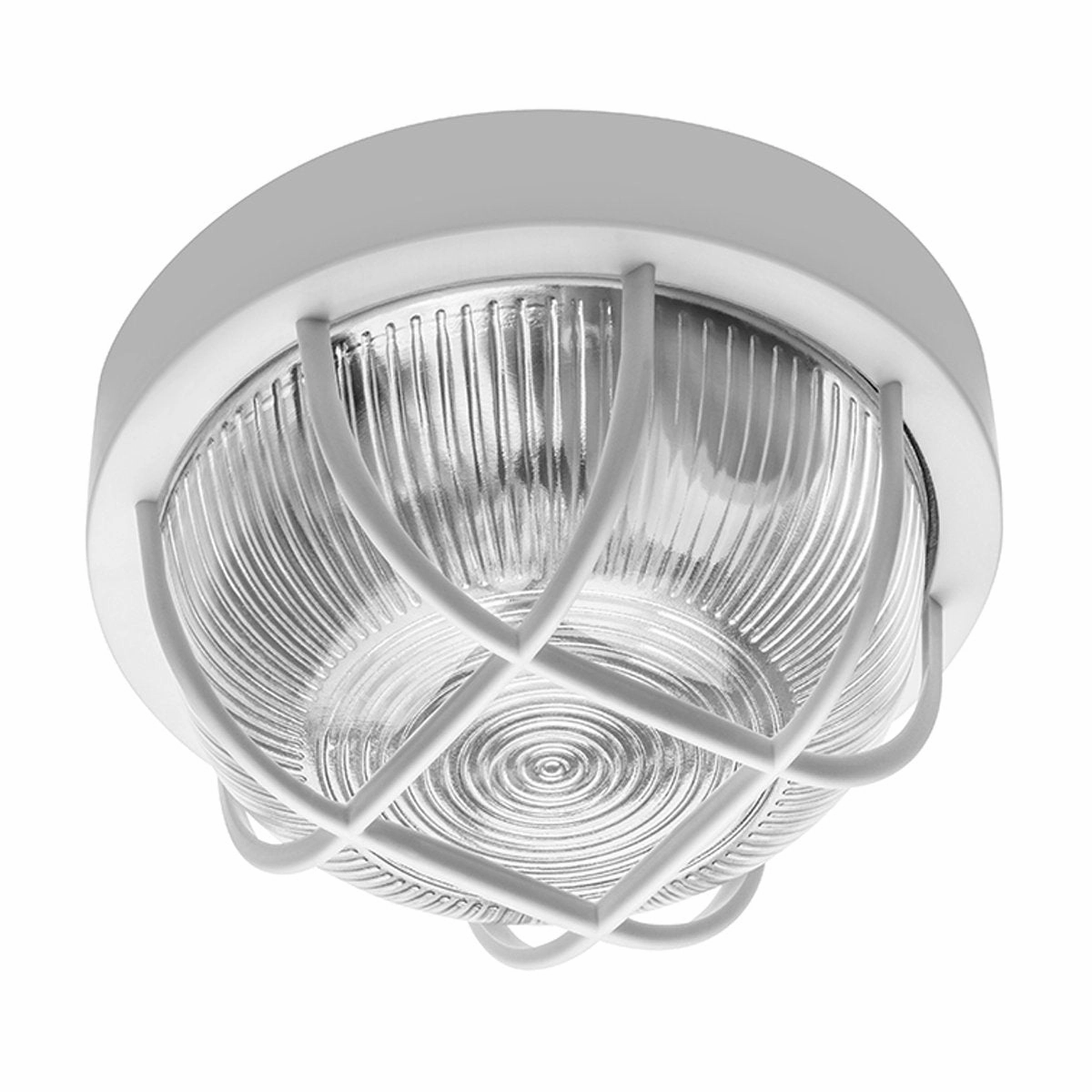 CGC RONNIE White Cage Round Bulkhead Light