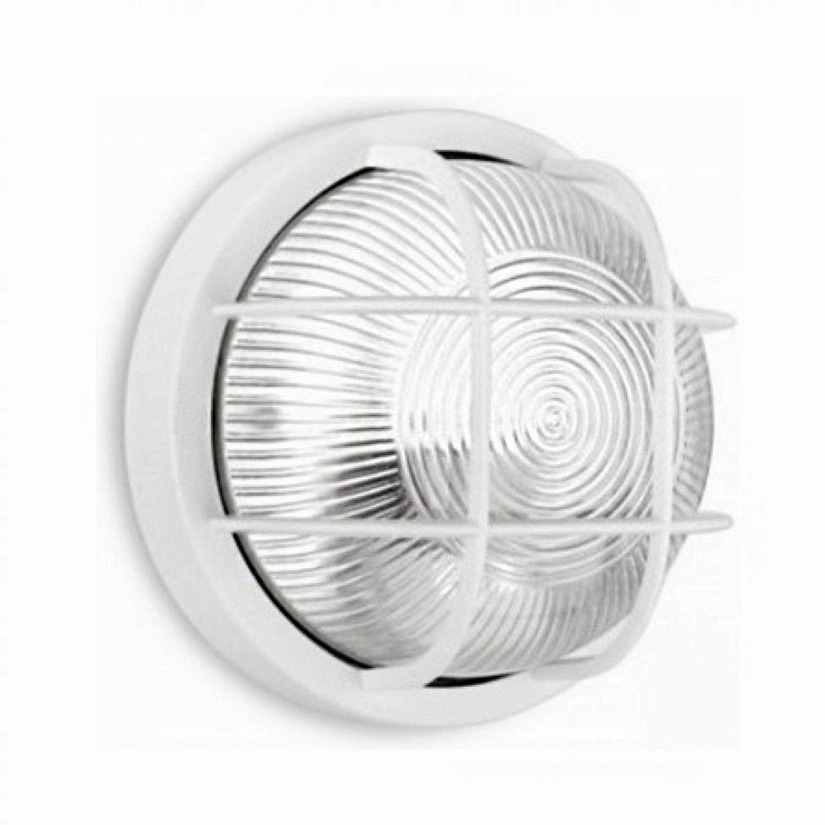 CGC RONNIE White Cage Round Bulkhead Light