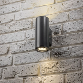 CGC SHERRI Dark Grey Cylinder Up and Down Outdoor Wall LightWeatherproof outdoor lighting