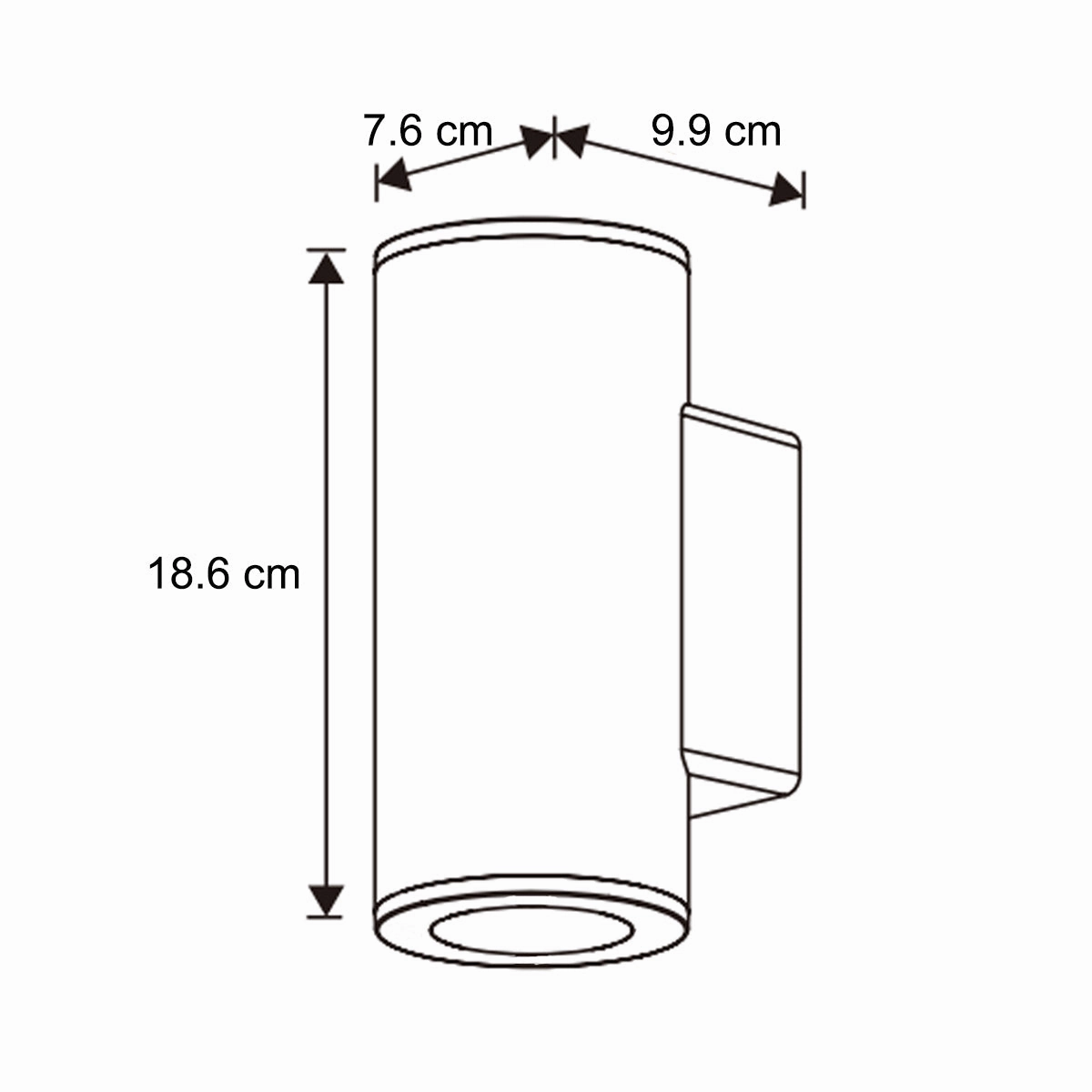 CGC SHERRI Dark Grey Cylinder Up and Down Outdoor Wall Light