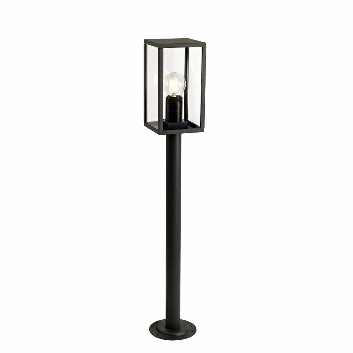 CGC SIENNA Black Outdoor Post Light With Rectangle Diffuser