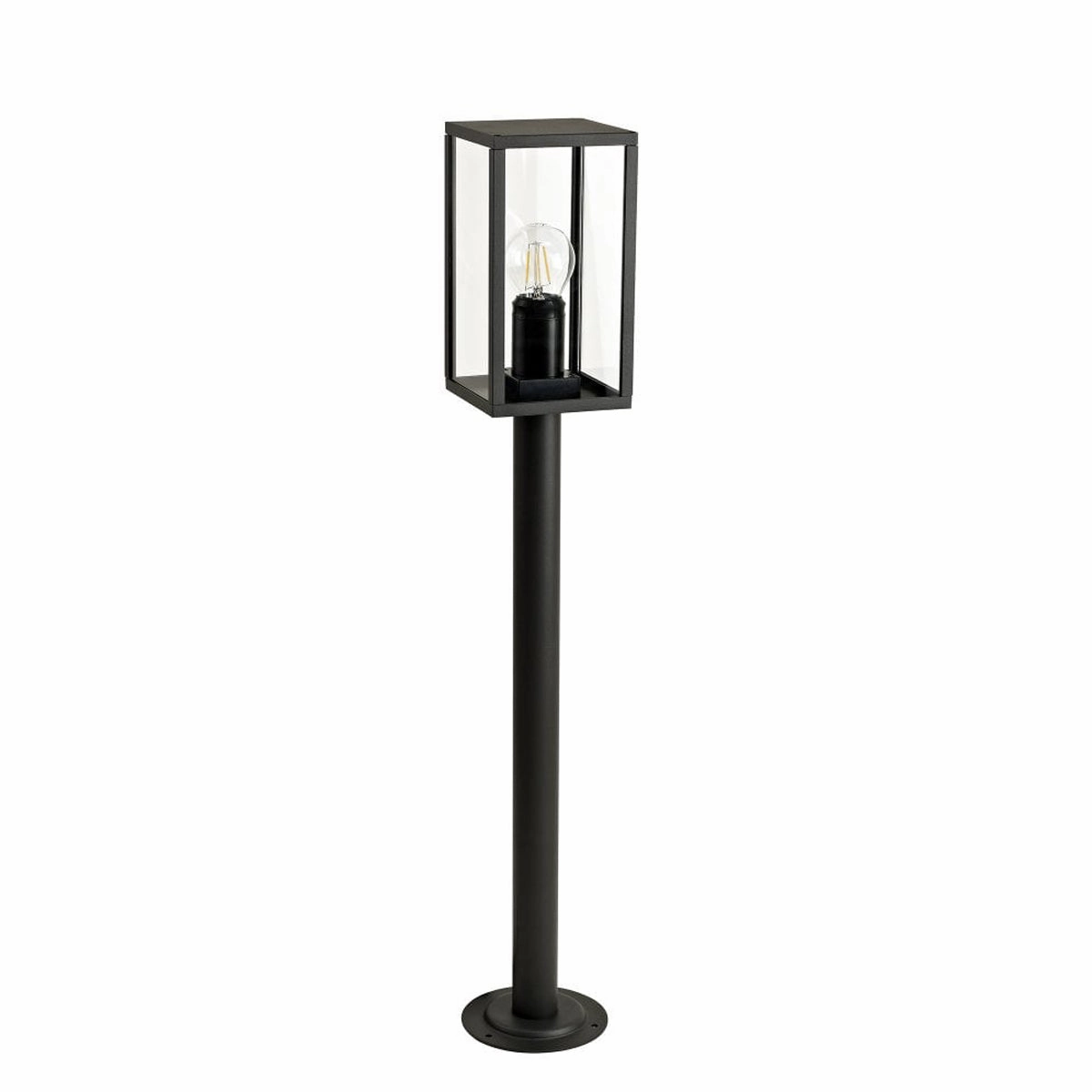 CGC SIENNA Black Outdoor Post Light With Rectangle Diffuser