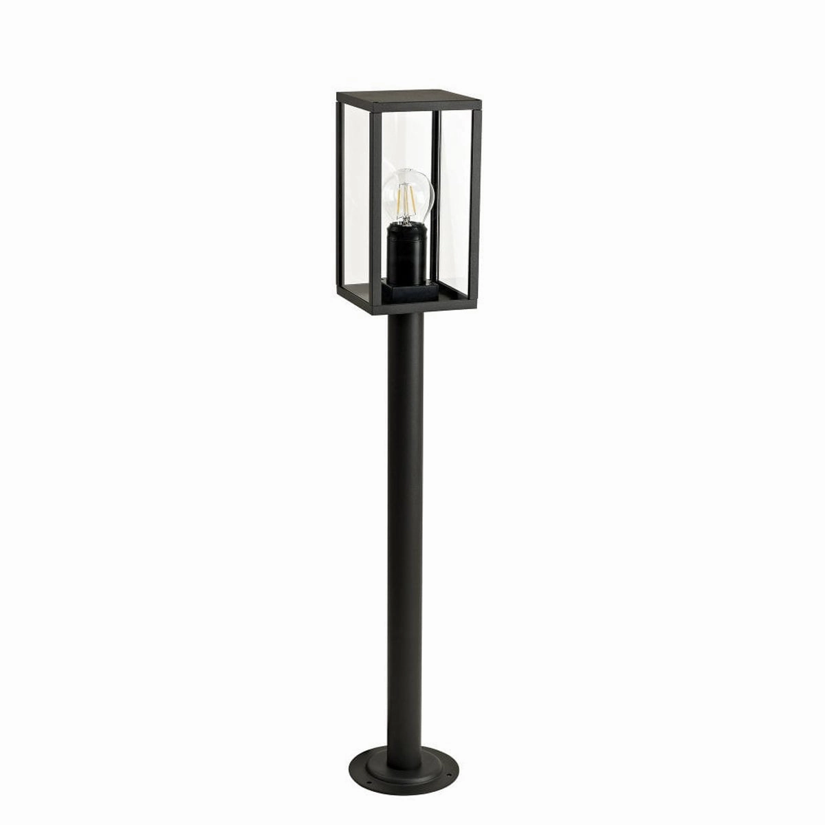 CGC SIENNA Black Outdoor Post Light With Rectangle Diffuser