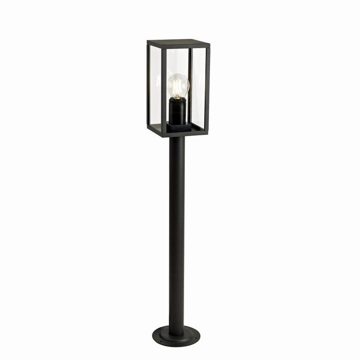CGC SIENNA Black Outdoor Post Light With Rectangle Diffuser