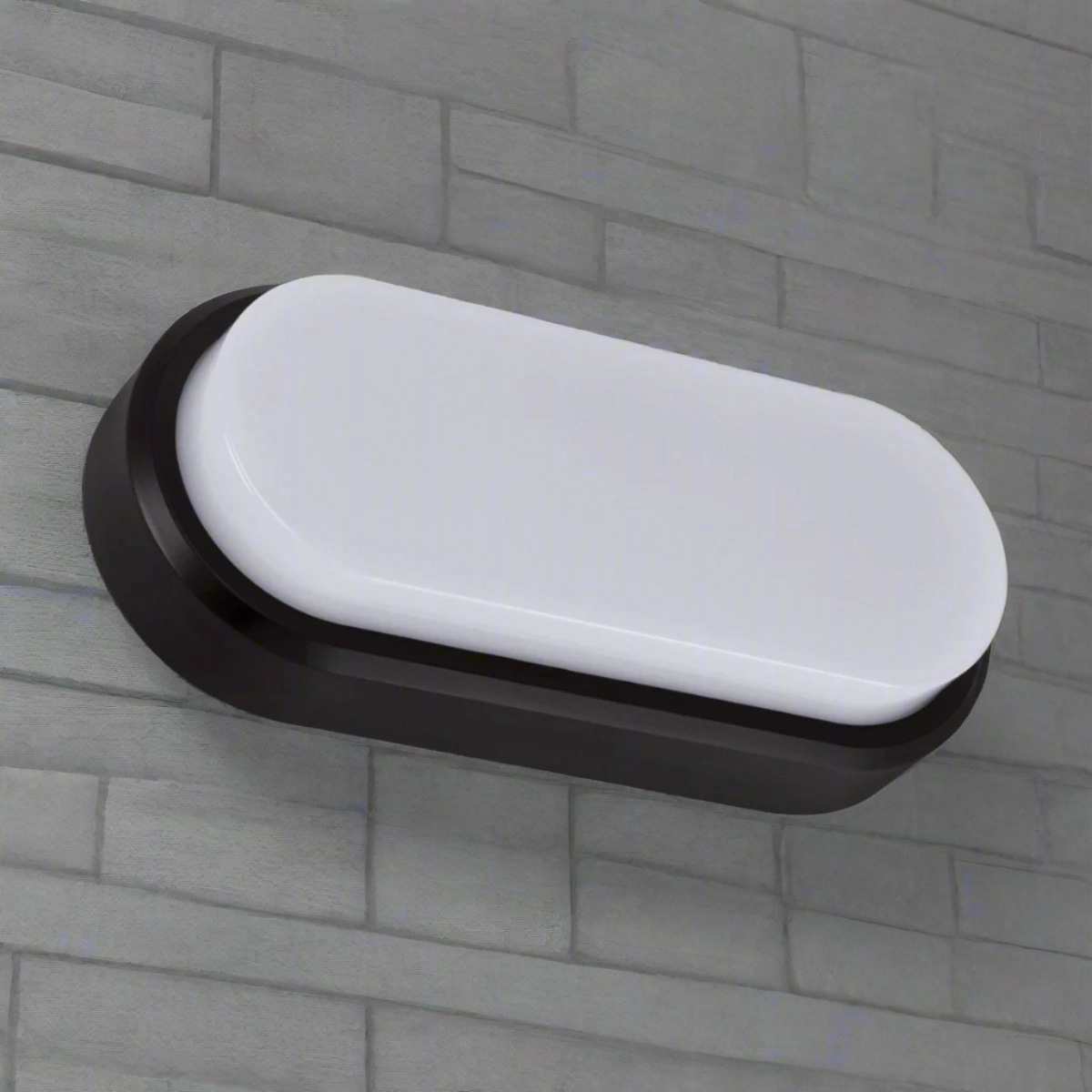 CGC SONNY Black Opal Oval Outdoor Wall Light Bulkhead 12WWeatherproof outdoor lighting