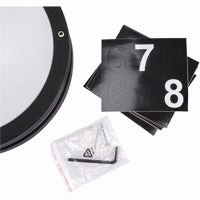 CGC STAX Round Black LED Outdoor Wall Light Bulkhead with House Number Pack