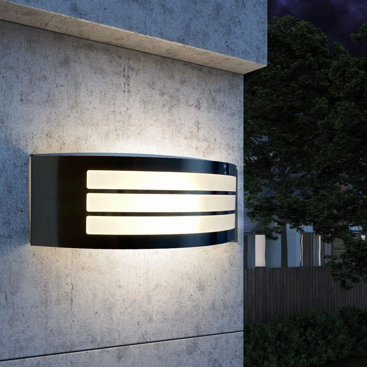 CGC STRIKER Black Curved Arc Outdoor Wall Light