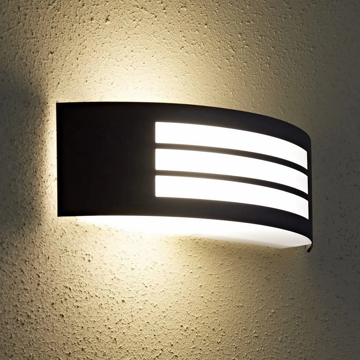 CGC STRIKER Black Curved Arc Outdoor Wall Light