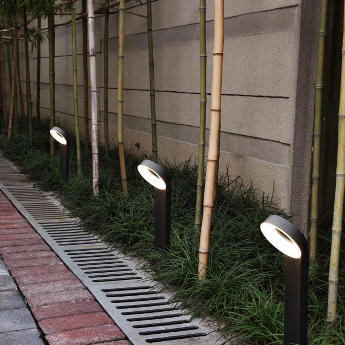 CGC THEA Dark Grey Halo LED Outdoor Post LightDecorative outdoor post lights