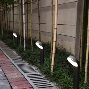 CGC THEA Dark Grey Halo LED Outdoor Post LightDecorative outdoor post lights