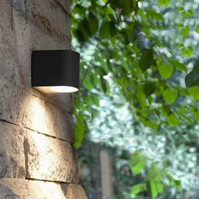 CGC TIAGO Black Small Curved Single SpotlightWeatherproof outdoor lighting