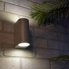 CGC TIAGO Grey Large Curved Double SpotlightsWeatherproof outdoor lighting