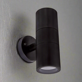 CGC TOPAZ Black GU10 Outdoor Up And Down Wall Light Polycarbonate IP54Weatherproof outdoor lighting