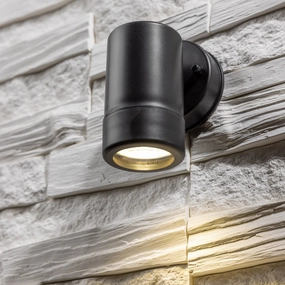 CGC VALENTINE Black Outdoor Single Spot Wall LightWeatherproof outdoor lighting