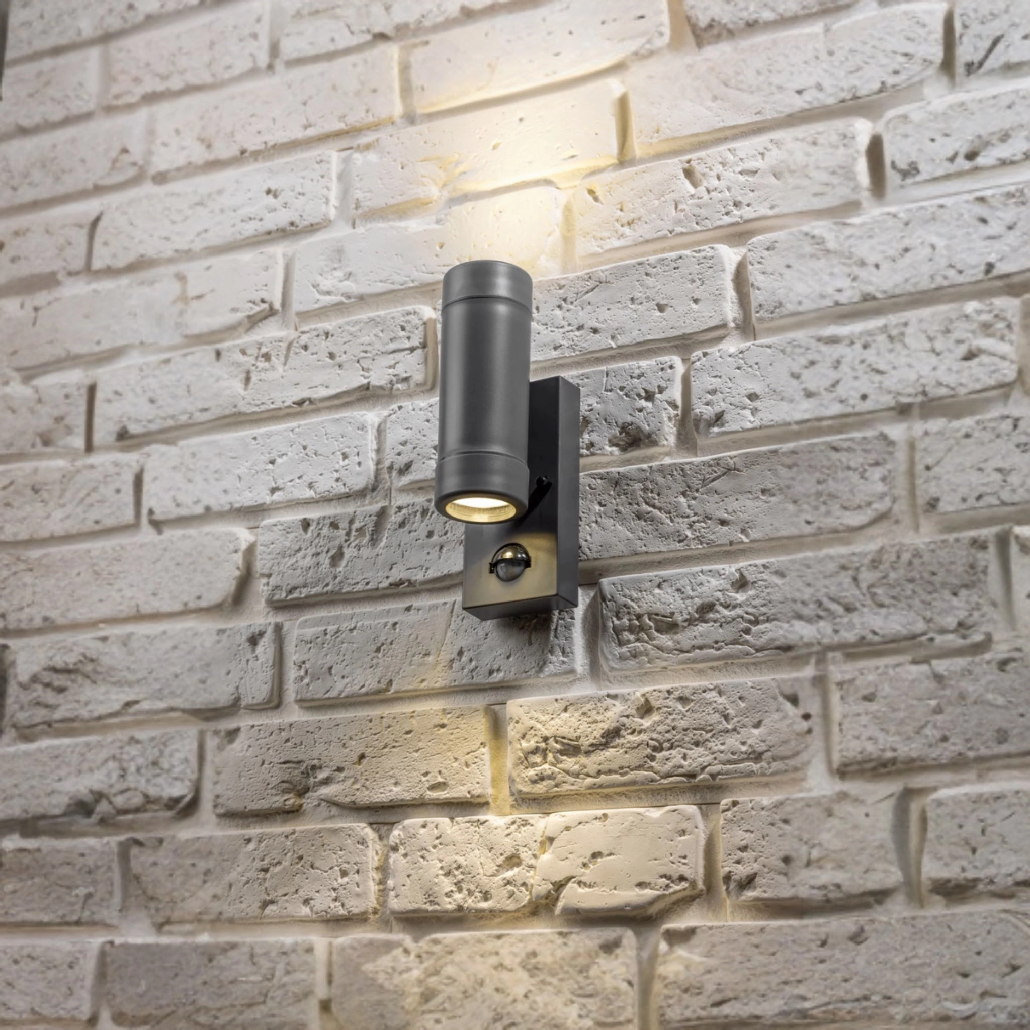 CGC VALENTINE Dark Grey Outdoor Double Wall Light With Motion Sensor