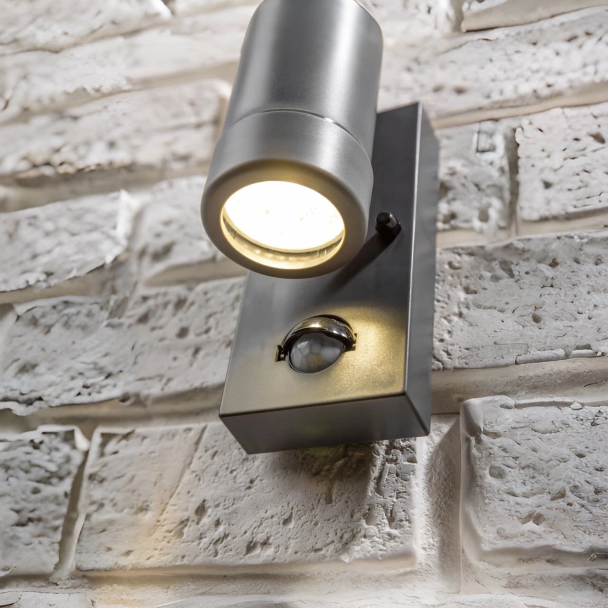 CGC VALENTINE Dark Grey Outdoor Double Wall Light With Motion Sensor