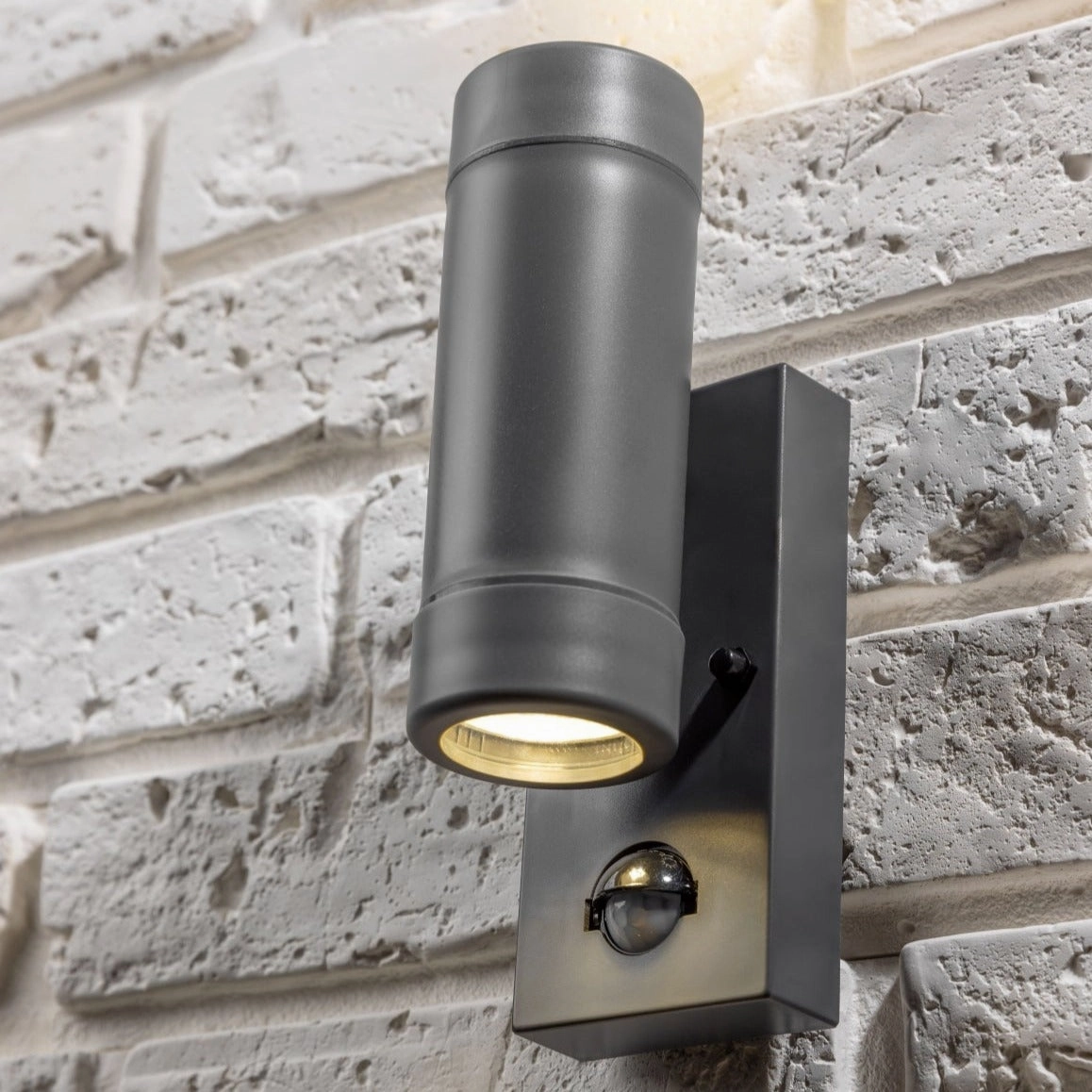 CGC VALENTINE Dark Grey Outdoor Double Wall Light With Motion Sensor
