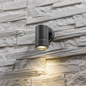 CGC VALENTINE Dark Grey Outdoor Single Spot Cylinder Wall LightWeatherproof outdoor lighting