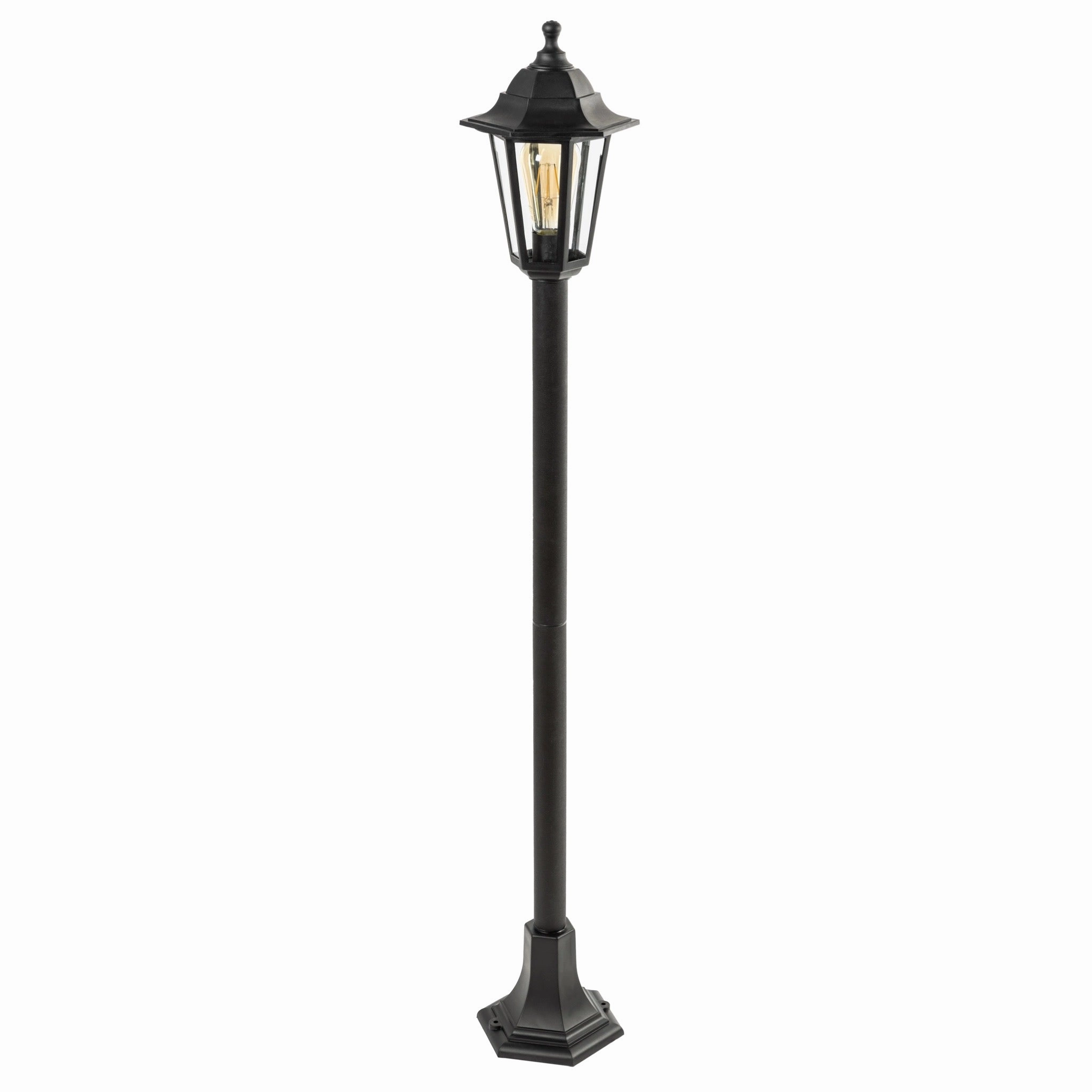 CGC YASMIN Black Outdoor Traditional Lantern Style Tall Post Light
