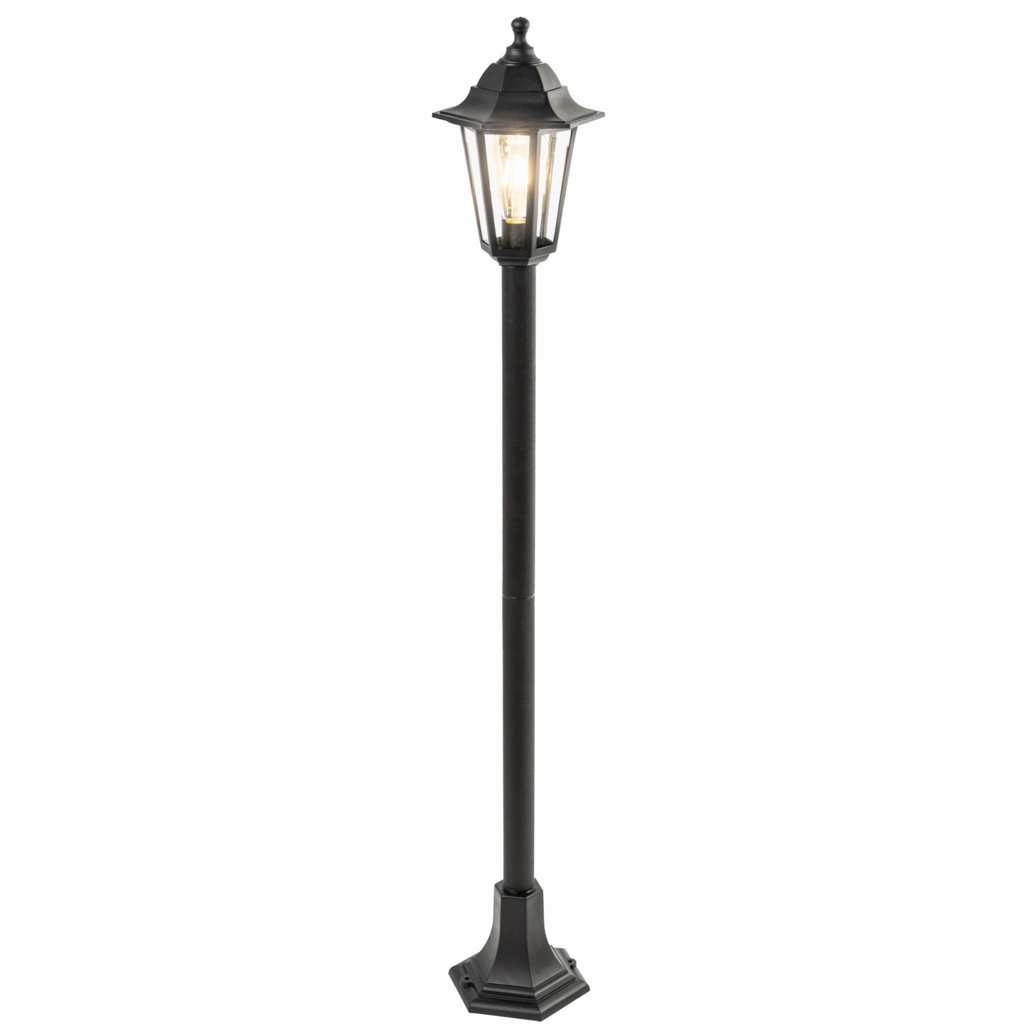 CGC YASMIN Black Outdoor Traditional Lantern Style Tall Post Light