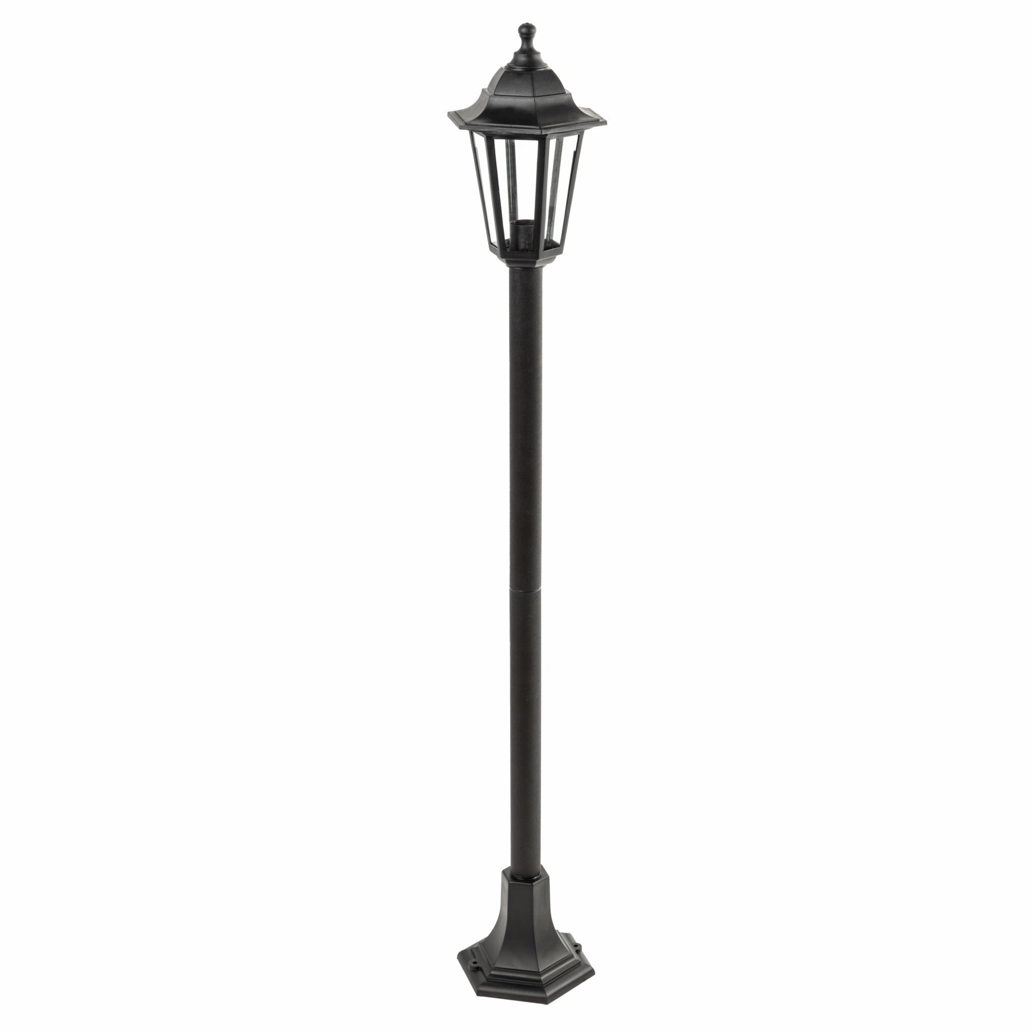 CGC YASMIN Black Outdoor Traditional Lantern Style Tall Post Light