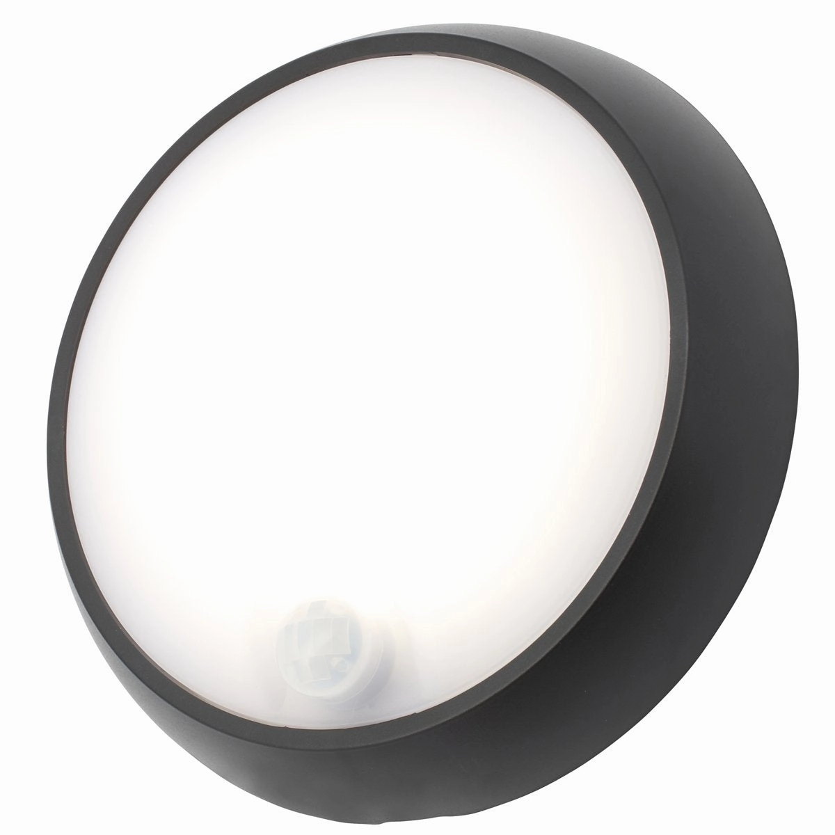 CGC ZARA Black Round Medium Wall Or Ceiling Light With Motion Sensor