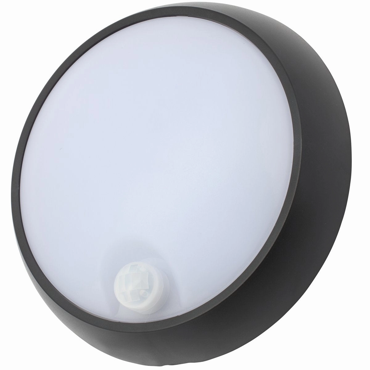 CGC ZARA Black Round Medium Wall Or Ceiling Light With Motion Sensor