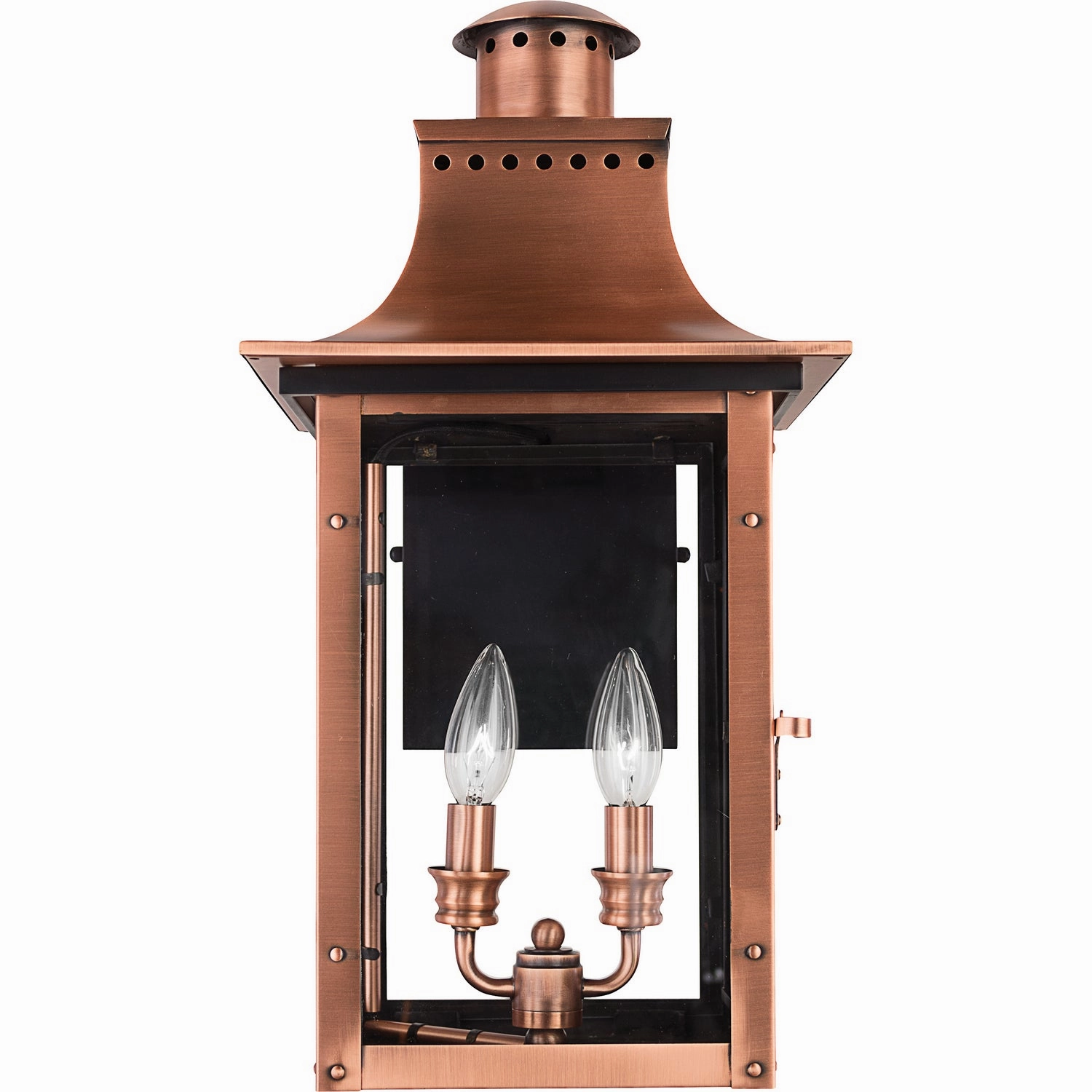 Chalmers Two Light Outdoor Wall Lantern Aged CopperOutdoor wall sconces with motion sensor