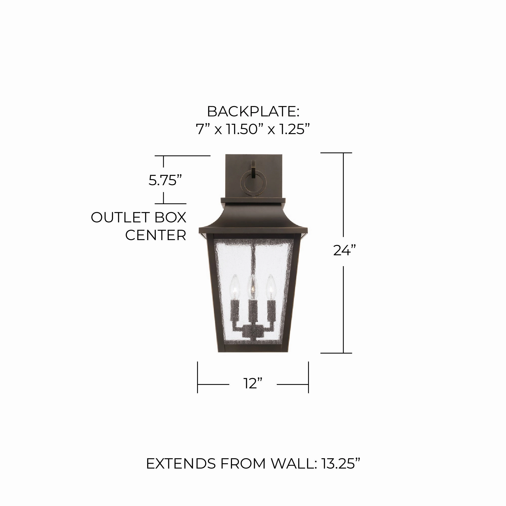 Chandler Four Light Outdoor Wall Lantern Oiled Bronze