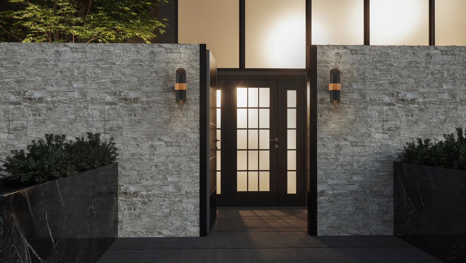 Chasm LED Outdoor Lantern Matte Black