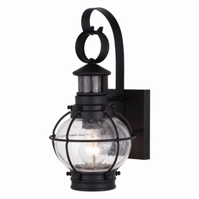 Chatham One Light Outdoor Motion Sensor Wall Mount Textured BlackOutdoor wall sconces with motion sensor