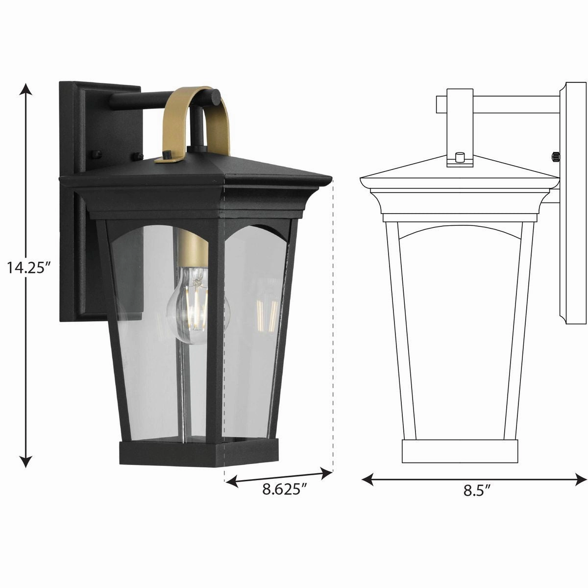 Chatsworth One Light Wall Lantern Black